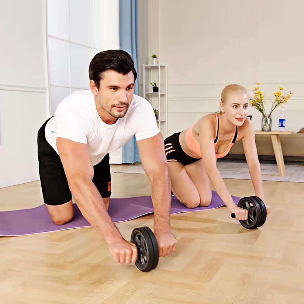 imageBLUERISE Ab Roller Wheel 2 Types Ab Roller No Noise Ab Wheel Easy to Assemble Home Workout Equipment Portable Abs Workout Equipment for Home