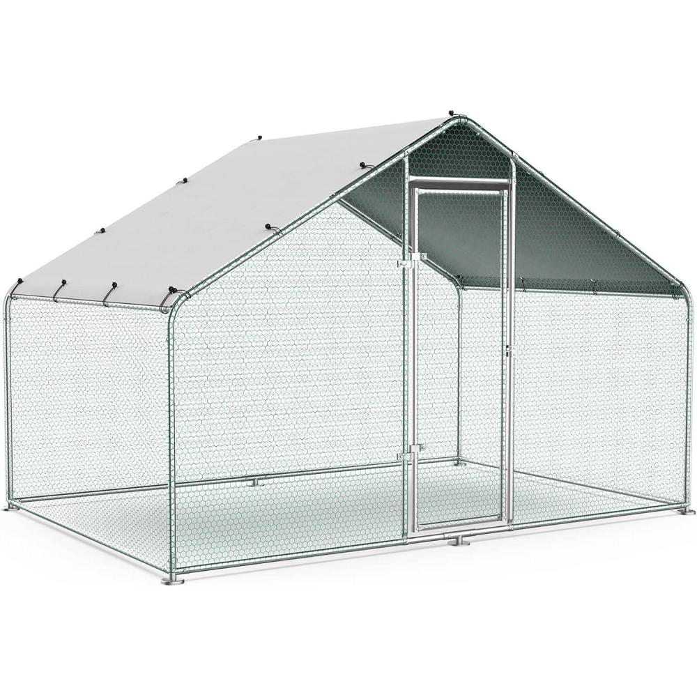 imageLyromix 126 Large Metal Chicken CoopWalkin Poultry Cage Chicken Runs House for Yard with Waterproof CoverChicken Pens Habitat Cage for Outdoor Farm98 Lx66 Wx64 H