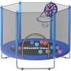 imageBLUERISE 60quot Trampoline for Kids 5 FT Small Toddler Indoor ampamp Outdoor Trampoline Basketball Hoop ampamp Dart Board Baby Trampoline Toys Gifts for Boy and Girl Baby Toddler Christmas ToysBlue