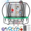 imageLyromix 10FT Upgrade Outdoor Trampoline for Kids and Adults Heavy Duty Trampolines with Lights Recreational Trampolin with Net and Basketball Hoop Sprinkler ampamp Stakes