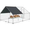 imageLyromix 126 Large Metal Chicken Coop with Rest Table RunWalkin Poultry Cage Chicken Runs House for Yard with Waterproof CoverChicken Pens Habitat Cage for Outdoor Farm98 Lx131 Wx64 H