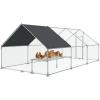 imageLyromix Large Metal Chicken Coop with Rest Table RunWalkin Poultry Cage Chicken Runs House for Yard with Waterproof CoverChicken Pens Habitat Cage for Outdoor Farm98 Lx197 Wx64 H