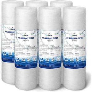 BLUERISE 5 Micron 10″ x 2.5″ Water Filter Replacement Whole House Sediment Home Water Filter Replacement Cartridge Ro Sediment Filter Easy Installation Fits Any 10″ Reverse Osmosis Unit – 6 Pack(Rough Edge Type Water Filter 6 Pack)