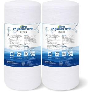 BLUERISE 5 Micron 10″ x 4.5″ Wire Wound Whole House Water Filter Replacement Cartridge for Sediment, Reverse Osmosis RO Filtration System Cartridge Universal for Well Water（pack of 2）(String Wound Water Filter 2 Pack)