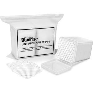 BLUERISE Lint Free Nail Wipes Pink 1200pcs Nail Polish Remover Pads Soft Absorbable Eyelash Extension Glue Cleaning Wipes(White)