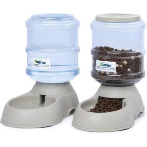 BLUERISE Pet Feeder and Water Food Dispenser Automatic for Dogs Cats, 100% No BPA, Gravity Refill, Easily Clean, Self Feeding for Small Large Pets Puppy Kitten Rabbit Bunny