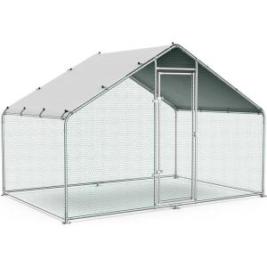 Lyromix 1.26” Large Metal Chicken Coop,Walk-in Poultry Cage Chicken Runs House for Yard with Waterproof Cover,Chicken Pens Habitat Cage for Outdoor Farm(9.8′ Lx6.6′ Wx6.4′ H)