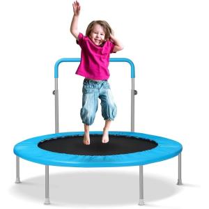 Lyromix Mini Trampoline for Kids, Indoor Toddler Trampoline with Handle, Child Small Rebounder Trampoline for Indoor and Outdoor Use(Sky Blue-40Inch)