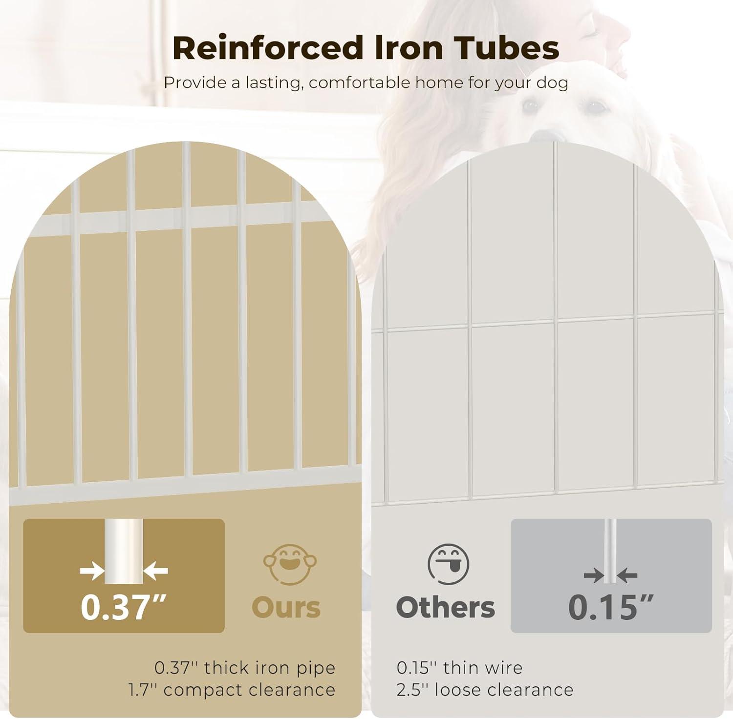 imageLyromix 54quot Dog Crate Furniture with Foldable Door XXL Dog Crates for Large Dogs Wooden Decorative Dog Cage Kennel Indoor End Table Rustic BrownNatural Beech