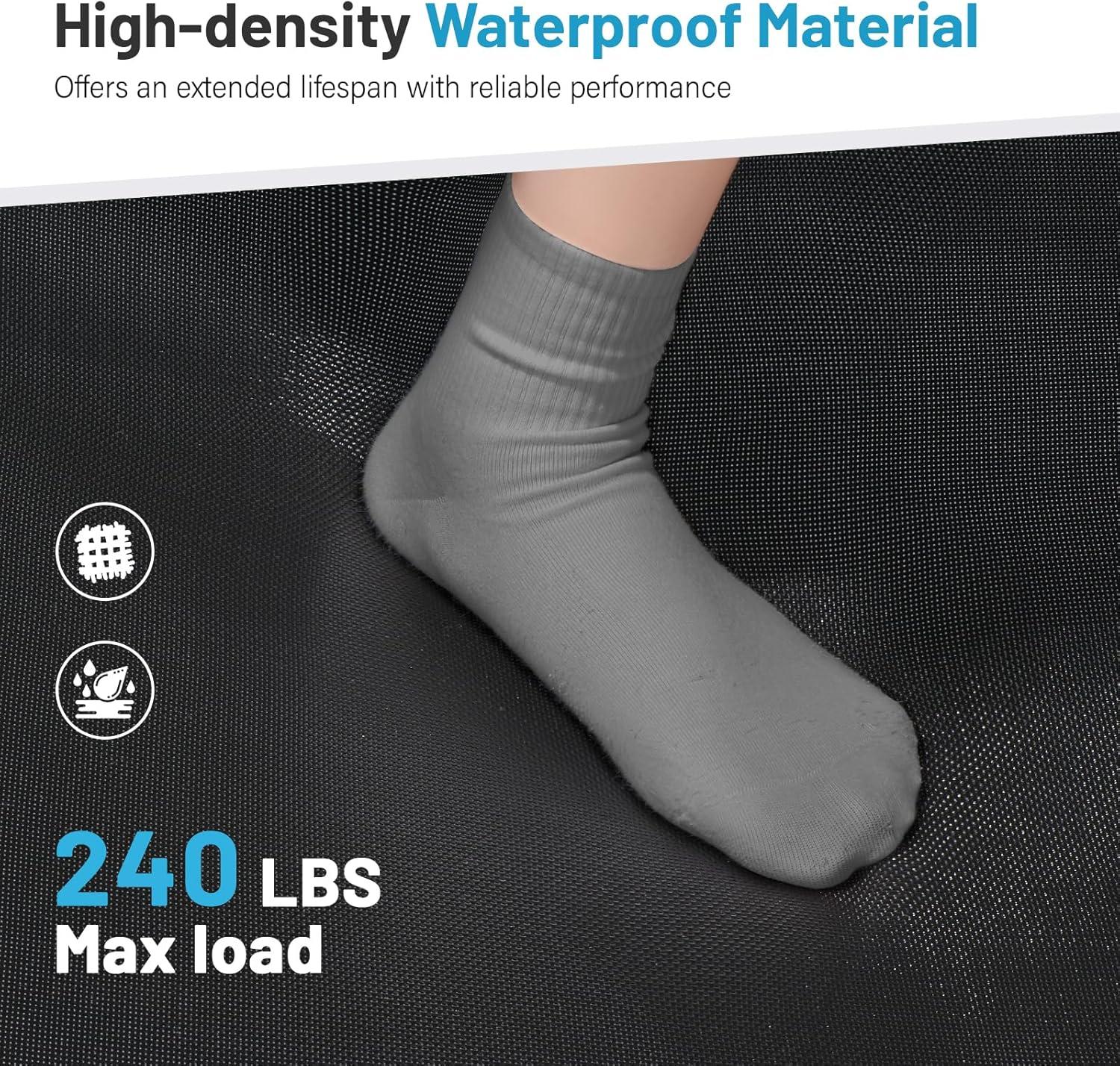 imageLyromix 40quot 48quot Rebounder Trampoline for Adults with Adjustable Bar Mini Fitness Trampoline for Adults and Kids Small Exercise Trampoline with Handle for Indoor Outdoor WorkoutBright Blue