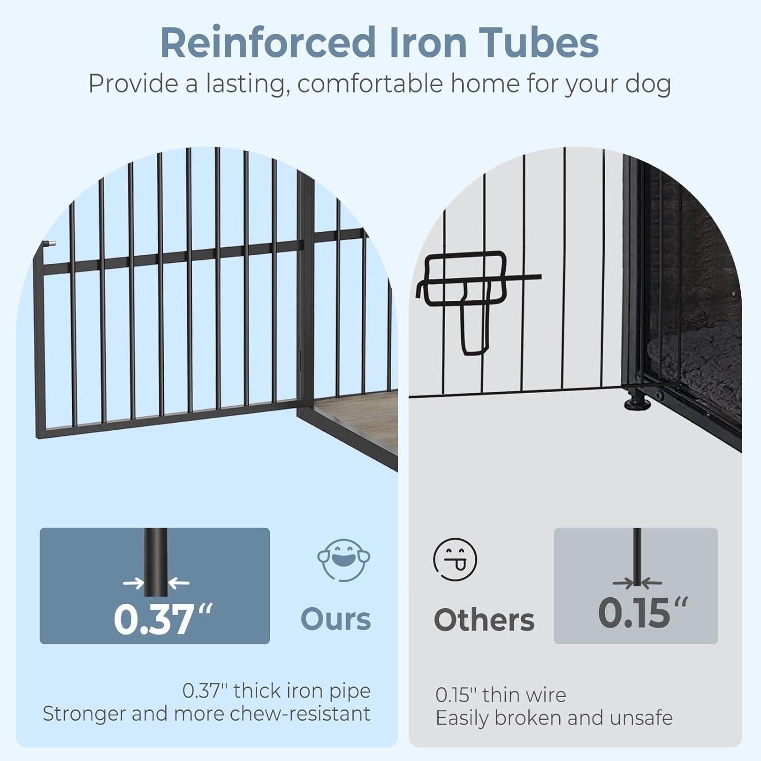 imageLyromix 33 Dog Crate Furniture with 3 DoorsWooden Crate End Table Heavy Duty Indoor Puppy Cage for Small to Medium Dogs Multiple Units Can be Combined GreyAncient gray