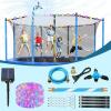 imageLyromix Trampoline Accessories Kit Trampoline Sprinkler 50FT Solar Trampoline Lights and Trampoline Stakes NonDamaging to Net Features 8 Light Modes Compatible with 8 10 12 14 15 16FT TrampolineSPORTINGGOODS