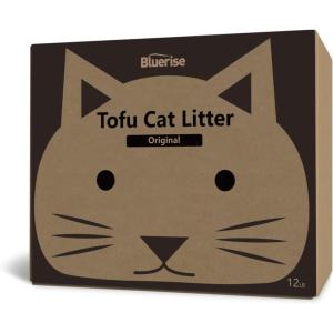 BLUERISE Tofu Cat Litter 6LB×1Bags Natural Cat Litter Flushable Toilet Quick Clumping Dust Free Odor Control Kitty Litter(Original Flavor)