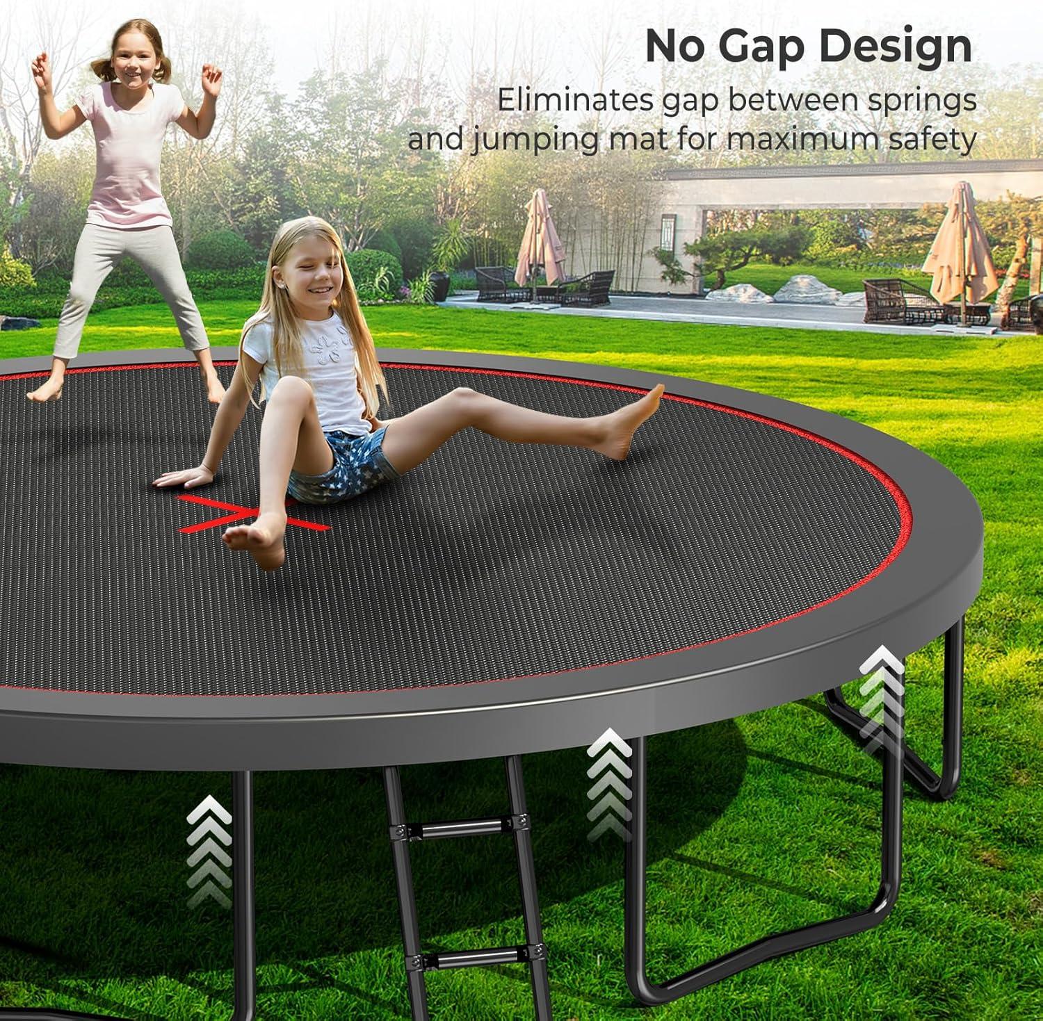 image:imageLyromix 16FT Outdoor Trampolines with Basketball Hoop Trampoline Outdoor with Net Large Recreational Trampolin for Kids and Adults